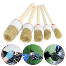 5Pcs/set Soft Car SUV Detailing Wheel Wood Handle Brushes for Cleaning Dash