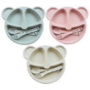 Baby bowl+spoon + fork Feeding Food Tableware Cartoon Panda Kids Dishes Bab V7U4