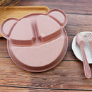 Baby bowl+spoon + fork Feeding Food Tableware Cartoon Panda Kids Dishes Bab V7U4