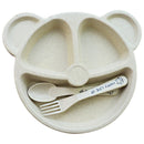 Baby bowl+spoon + fork Feeding Food Tableware Cartoon Panda Kids Dishes Bab V7U4