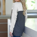 Women's Long Sleeve Leopard Print Pullover T Shirts Femme Splice O Neck Top