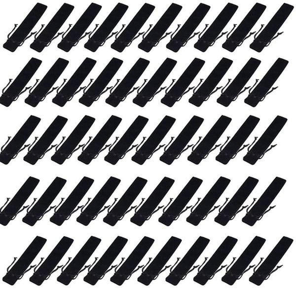 50 Pcs Black Velvet Pen Pouch Sleeve Holder Single Pen Bag Case Pencil Bag Q5S1