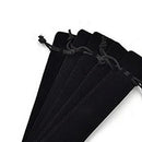 50 Pcs Black Velvet Pen Pouch Sleeve Holder Single Pen Bag Case Pencil Bag