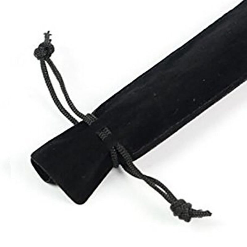 50 Pcs Black Velvet Pen Pouch Sleeve Holder Single Pen Bag Case Pencil Bag Q5S1