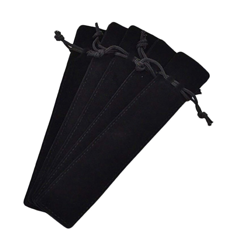 50 Pcs Black Velvet Pen Pouch Sleeve Holder Single Pen Bag Case Pencil Bag Q5S1