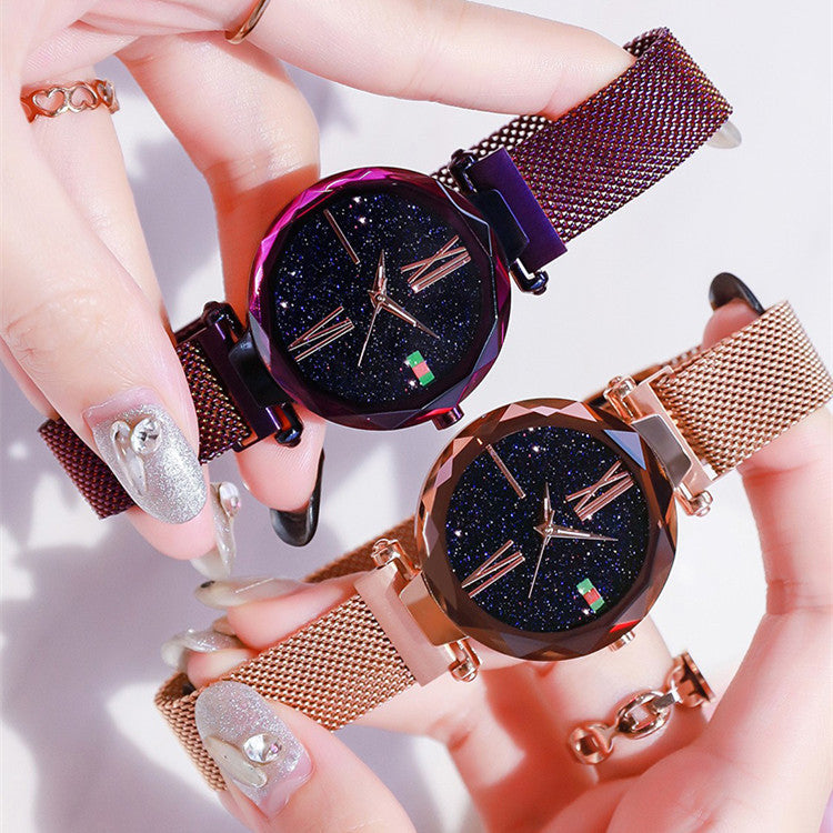 Fashion Star Magnetic Milanese Steel Band Women Quartz Watch