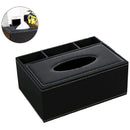 Leather Tissue Box Remote Control Holder Multifunctional Desktop Organizer