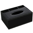 Leather Tissue Box Remote Control Holder Multifunctional Desktop Organizer