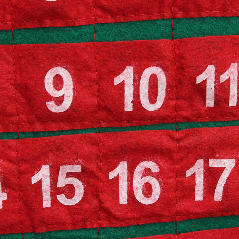Felt Christmas Advent Wall Hanging Calendar Pockets Santa Reindeer Snowman Decorations