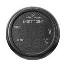 3 in 1 Car Thermometer Car Voltage Detection Table USB Port Charging