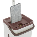 Flat Squeeze Mop And Bucket Hand Free Wringing Floor Cleaning Microfiber Mops