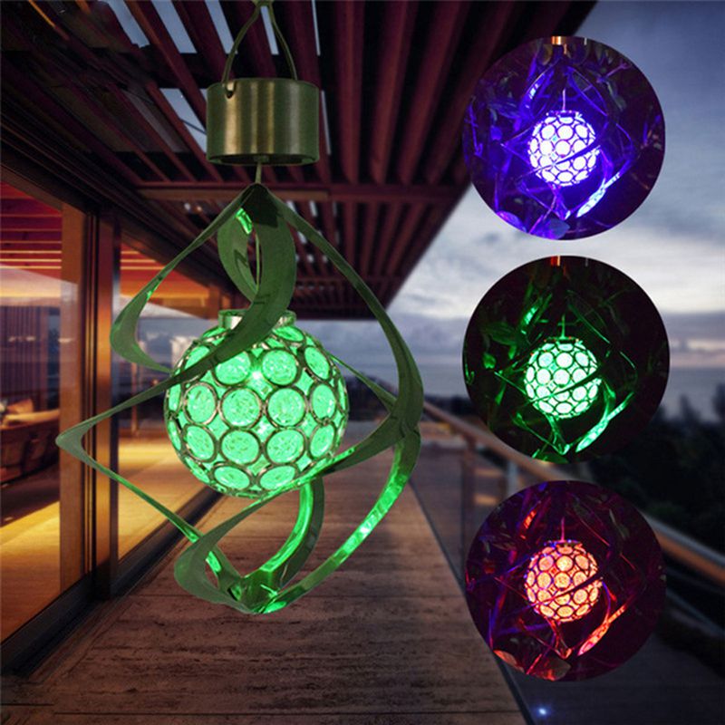 Solar Powered Wind Chimes Light Hanging LED Garden Outdoor Lamp Colour Chan D5C9