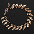 Anklets Feet Decorated Chain Links With Small Leaves Tassels, Adjustable