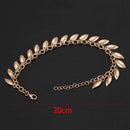 Anklets Feet Decorated Chain Links With Small Leaves Tassels, Adjustable