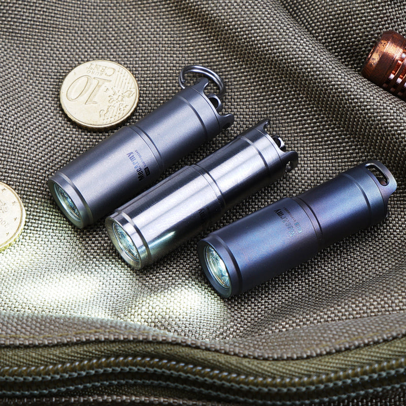 MecArmy Illumine X1S 130 Lumens Mini Rechargeable Titanium Keychain Flashlight Camping Emergency Lantern