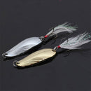 ZANLURE 10pcs Fishing Paillette Lure Bait Sequins Fishing Lure Treble Feather Hook
