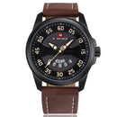 NAVIFORCE NF9124 Men Watch Sport Leather Strap Simple Dial Male Quartz Wrist Watch