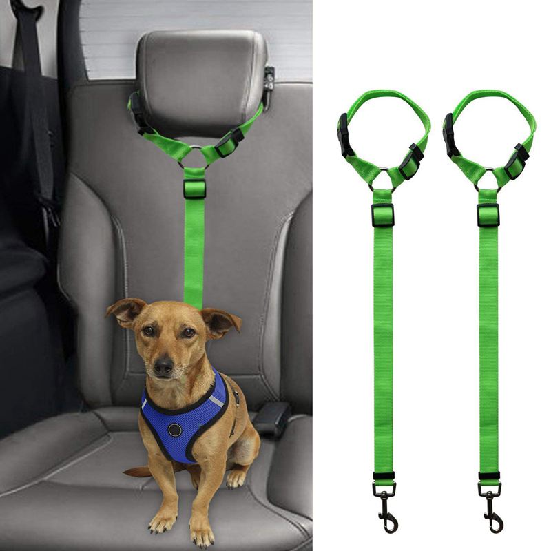 2 Packs Dog Cat Safety Seat Belt Strap Car Headrest Restraint Adjustable Ny O9E7