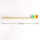 Natural Bamboo Toothbrush Made with Rainbow Nylon Infused Bristles in Recyc