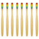 Natural Bamboo Toothbrush Made with Rainbow Nylon Infused Bristles in Recyc