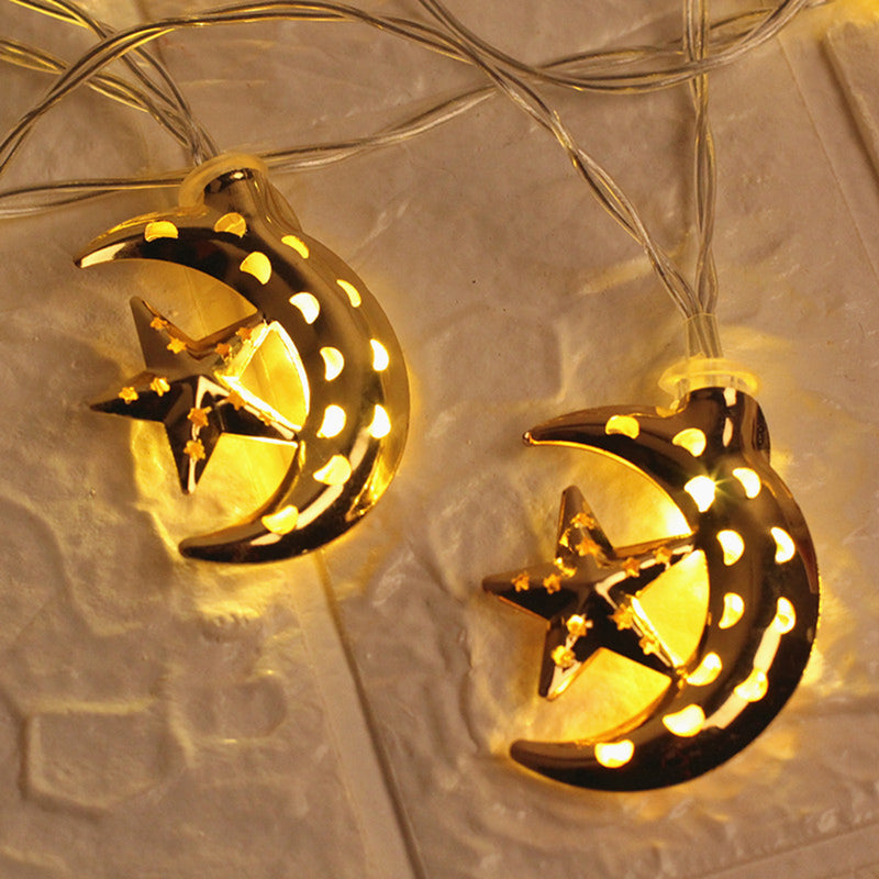 Battery Powered 1.65M Moon Star 10LED Fairy String Light for Holiday Christmas Party Wedding Home Decoration