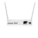 Creative Letters Engraved Mama Bear Pendant Necklace Cute Family Clavicle Necklaces for Women