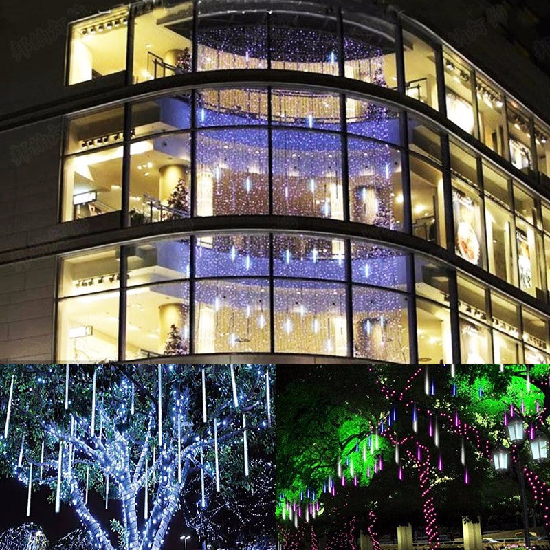 Outdoor 30cm USB LED Meteor Shower Rain 8 Tubes Xmas Light with US Plug