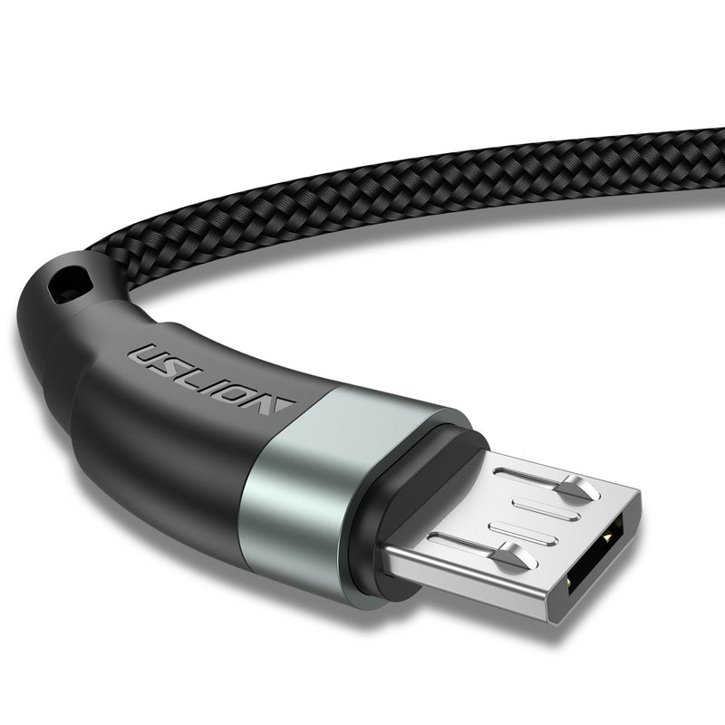 USLION QC 3.0 3A TPE High-Density Weave Micro USB Fast Charging Data Cable for Samsung S6 S7 Xiaomi Redmi6 HUAWEI HTC Nokia Xbox Kindle