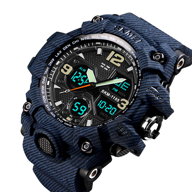 SKMEI 1155B Military Camouflage Waterproof Multi-function Outdoor Dual Digital Watch Men Watch