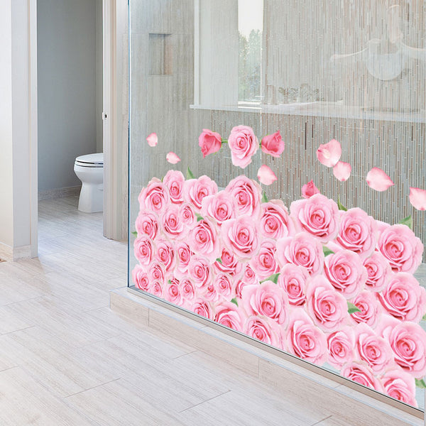 Miico FX82023 3D Rose Decorative Sticker Floor Sticker Bathroom Sticker Wall Sricker DIY Sticker