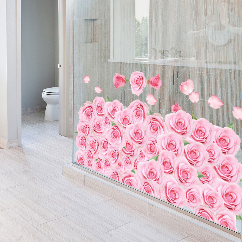 Miico FX82023 3D Rose Decorative Sticker Floor Sticker Bathroom Sticker Wall Sricker DIY Sticker