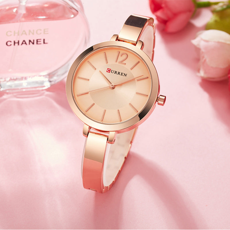 CURREN 9012 Alloy Case Casual Style Women Bracelet Watch Gift Waterproof Quartz Watch