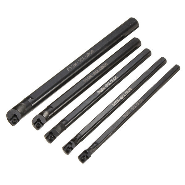 5pcs SCLCR 6/7/8/10/12mm Lathe Boring Bar Tunring Tool With 5pcs CCMT0602 Insert