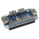 4 Ports USB HUB HAT For Raspberry Pi 3 / 2 / Zero W Extension Board USB To UI1Q5