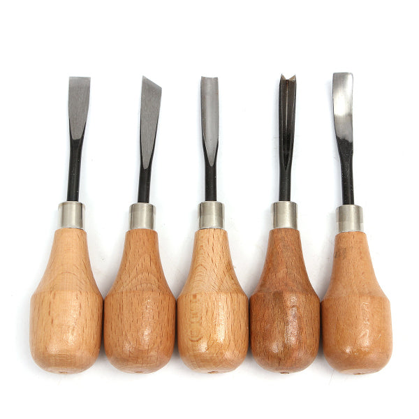 5 PCS Wood Carving Working Tool Carving Chisels Set DIY Tools For Lathe Wood Cut Working