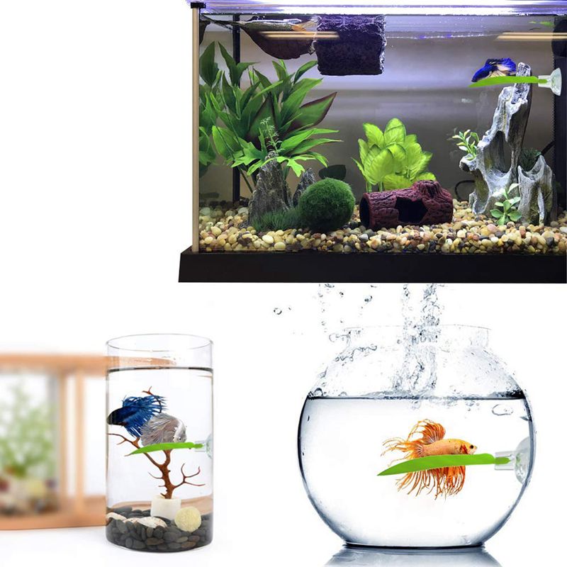 2 Pack Betta Hammock, Betta Fish Leaf Pad, Plastic Aquarium Plants With Suc