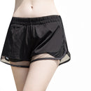 TH053 New Two Sports Net Gauze Prevent Light Femal Loose Women Running Yoga Gym Shorts