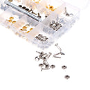 138pcs Single Cap Rivets Tubular Studs Fixing Tool For Leather Craft Tool