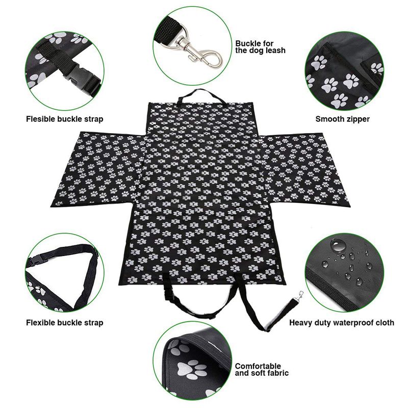 1X(Dog Car Seat Single Seat For Back Seat Waterproof Dog Seat Cover Car Sea