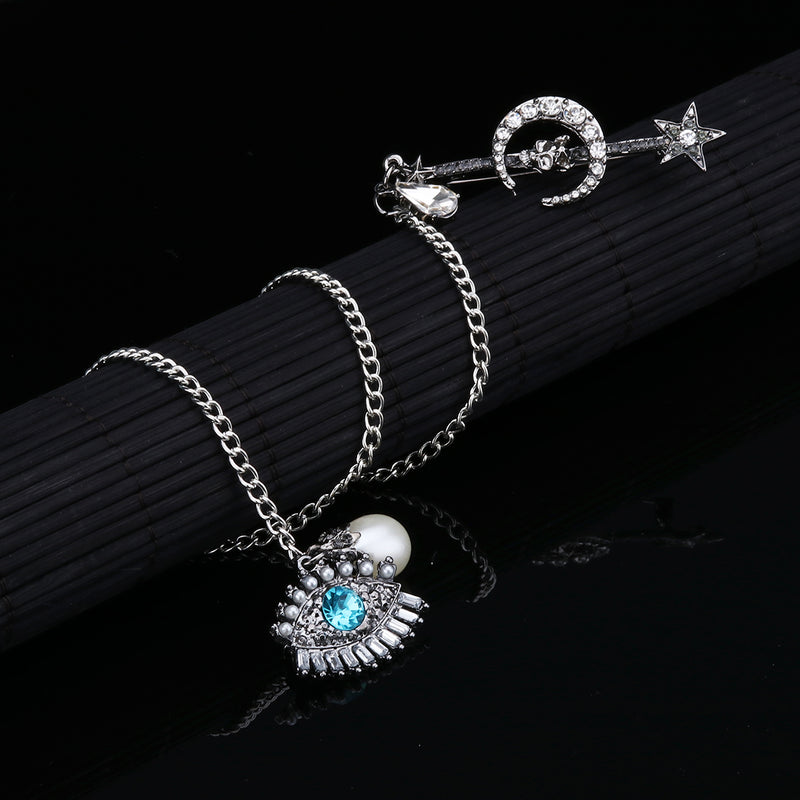 Brooch Alloy Scarf Clip Pin Women Jewelry Allah Evil Eye Islam 43.5 cm