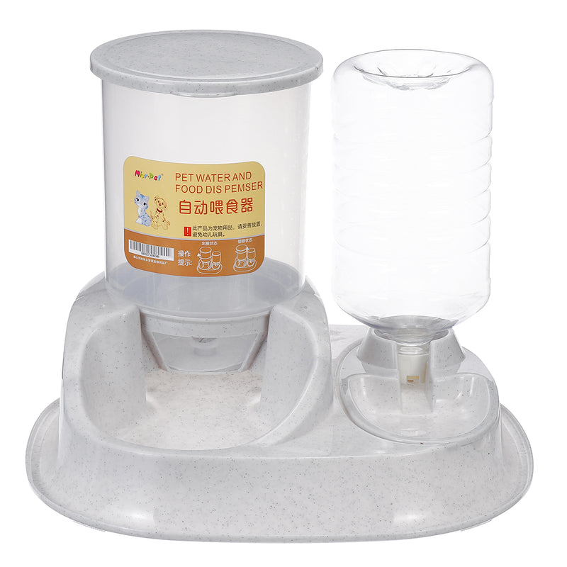 2 in 1 Automatic Pet Feeder Waterer  4L Food & 2.5L Water Dispenser Dog Cat Self Feeding
