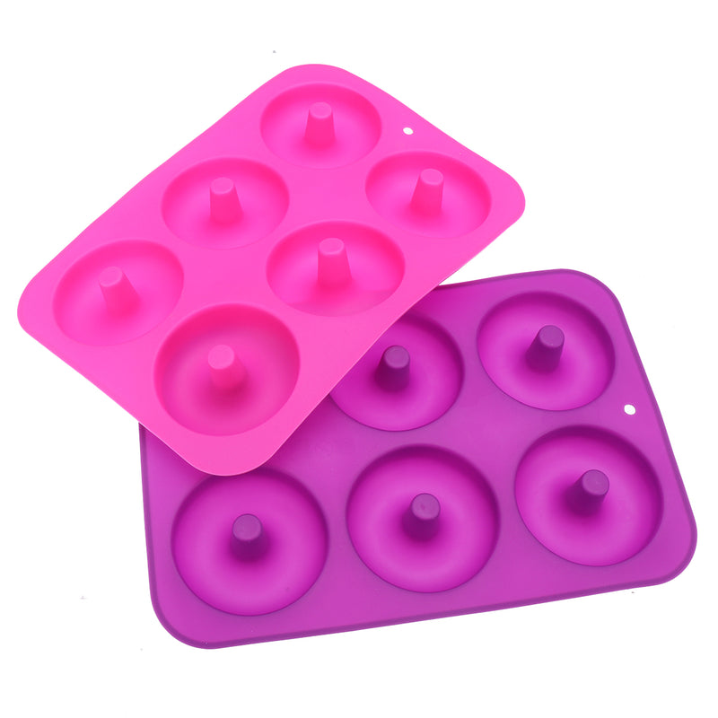 2pcs Donut Bagel Silicone Mold Cake Cookie Cheesecake Baking Non-Stick Mould