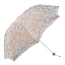 Women Sun Rain Umbrella Compact Lace Three Folding Anti-UV Waterproof Sunshade Umbrellas