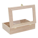 6 Compartments Wooden Tea Bag Box Kitchen Spice Display Storage Chest Essential Oil Container