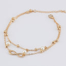 Fashion Infinity Knot Multilayer Women's Anklet Bead Pearl Ankle Bracelets Rings for Women