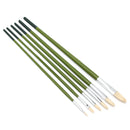 1 Set Green Rod Painting Brush 6 Pcs Paintbrush Long Handle Hair Bristle Painting Brushes Watercolor Oil Acrylic Paint Art Supplies