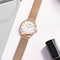 DOM G-32G Crystal Shell Surface Ladies Wrist Watch Stainless Steel Band Quartz Watch