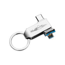 Machenike USB3.0 Type-C Micro USB 3-in-1 Flash Drive 32G 64G 128G USB Disk Mini Metal U Disk Pen Drive for Mobile Phone PC