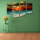 Miico Hand Painted Four Combination Decorative Paintings Beach Sunset Wall Art For Home Decoration