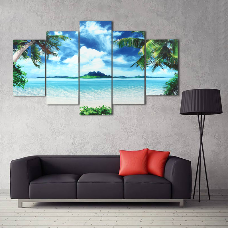 5PCS Canvas Paintings Seascape Beach Printing Modern Home Wall Decor Art